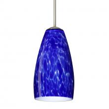 Besa Lighting 1BC-150986-MED-SN - Besa Chrissy Pendant Satin Nickel Blue Cloud 1x50W MAX E26 Base