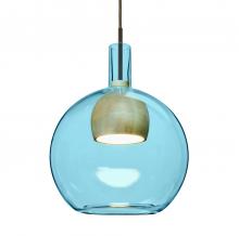 Besa Lighting 1JT-BENJIBLNA-LED-BR-L - Besa, Benji Cord Pendant, Blue/Natural, Bronze Finish, 1x9W LED, 15Ft. Cord