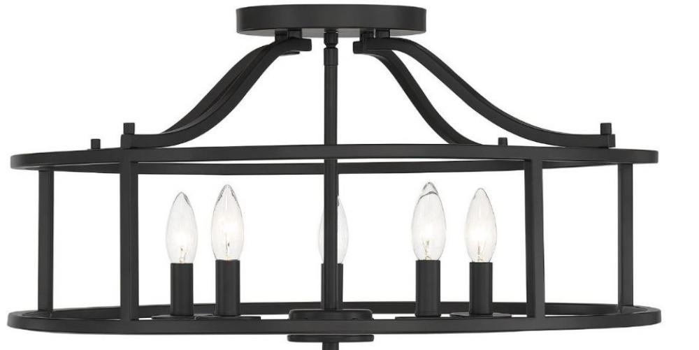 Stockton 5-Light Ceiling Light in Matte Black