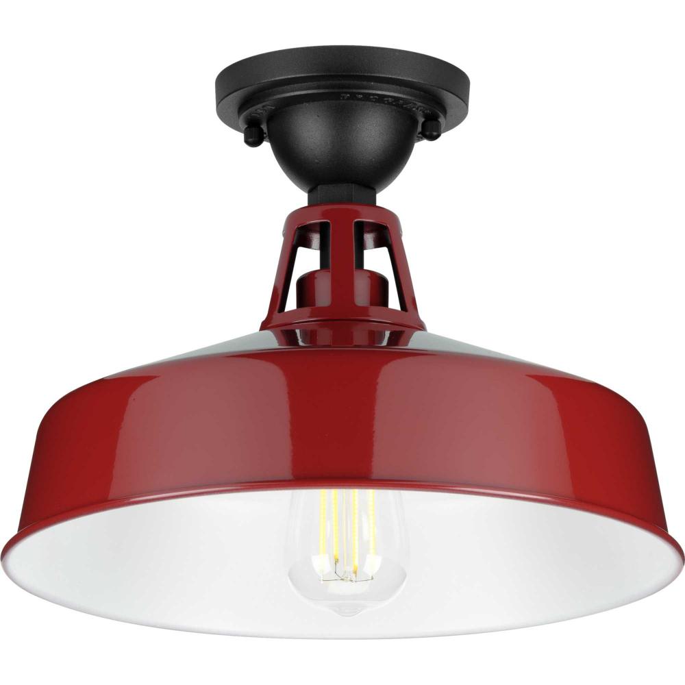 Cedar Springs Collection Red One-Light Semi-Flush Mount