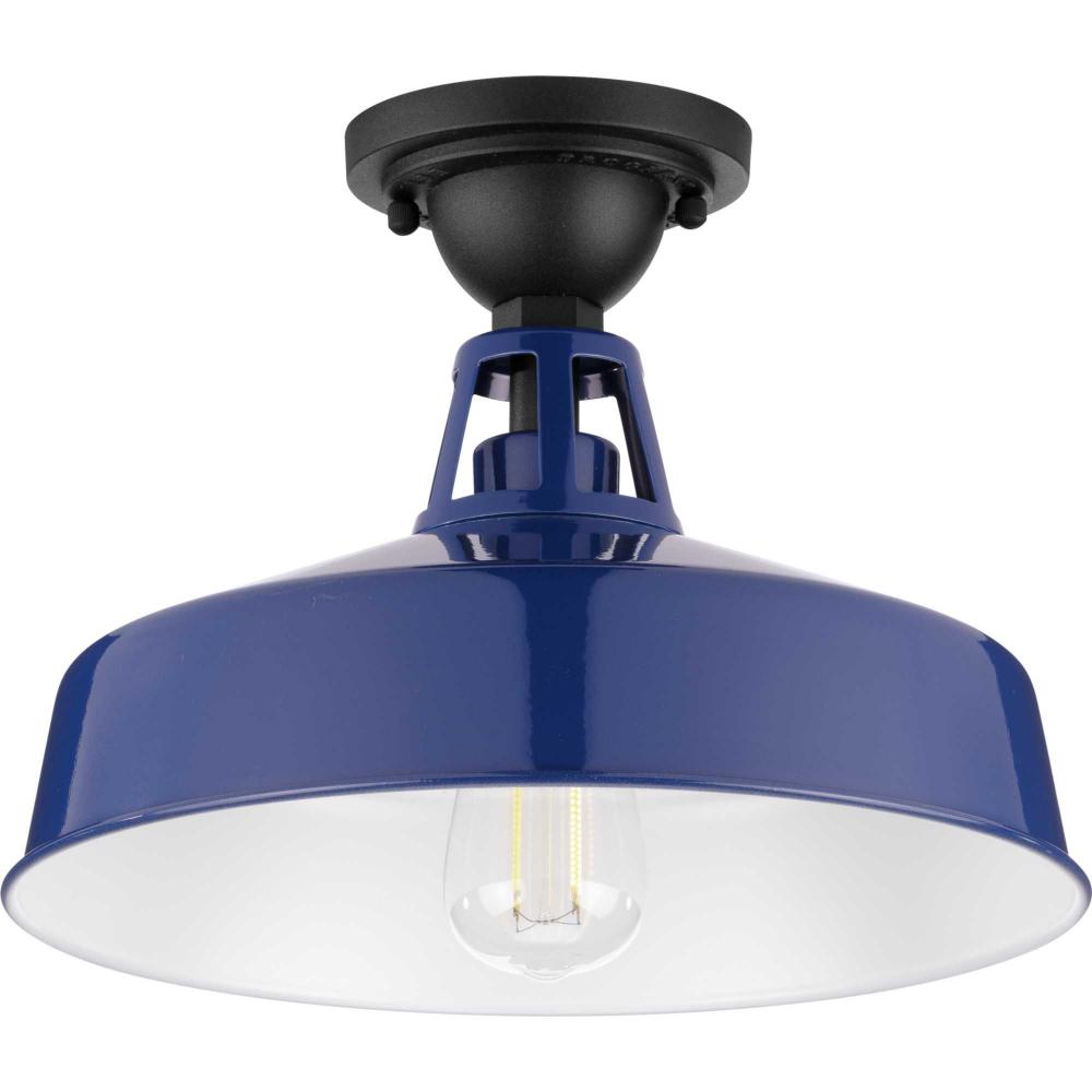 Cedar Springs Collection Navy One-Light Semi-Flush Mount