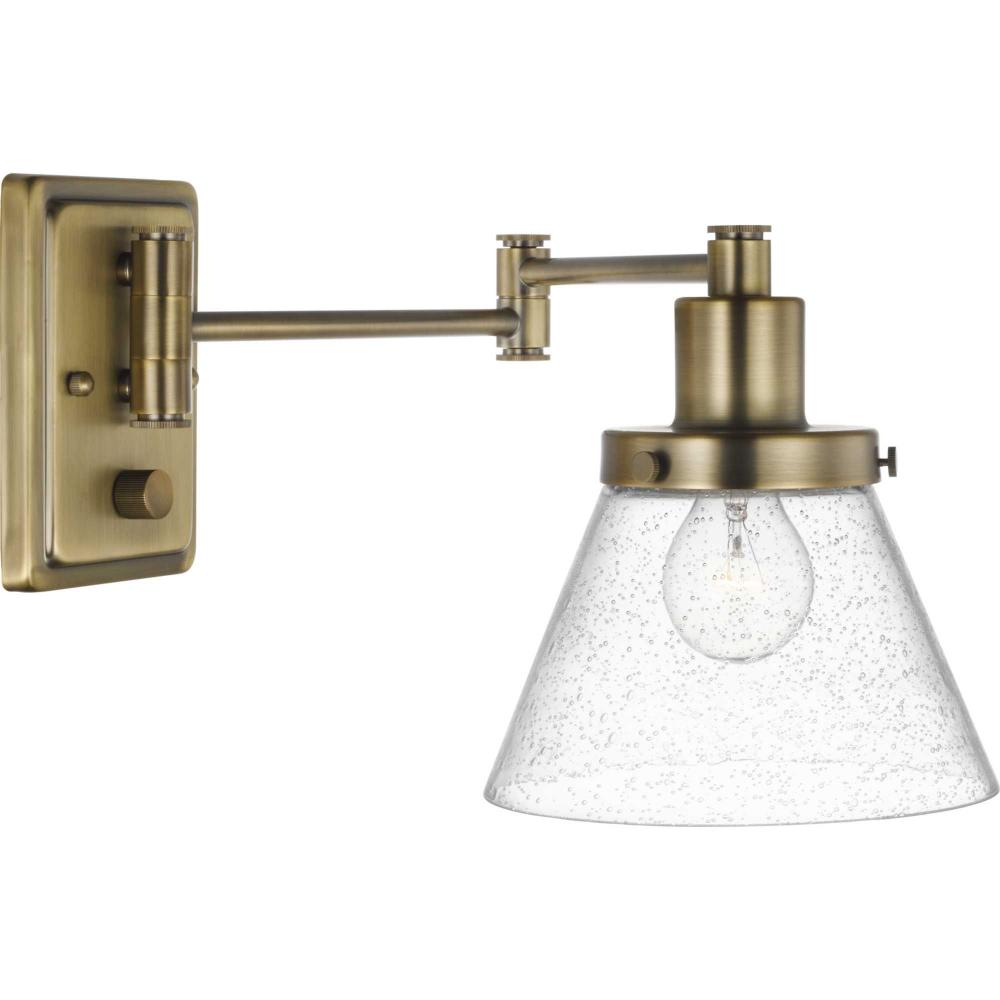 Hinton Collection Vintage Brass Swing Arm Wall Light