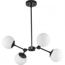 Progress P400307-31M - Haas Collection Four-Light Matte Black Mid-Century Modern Chandelier