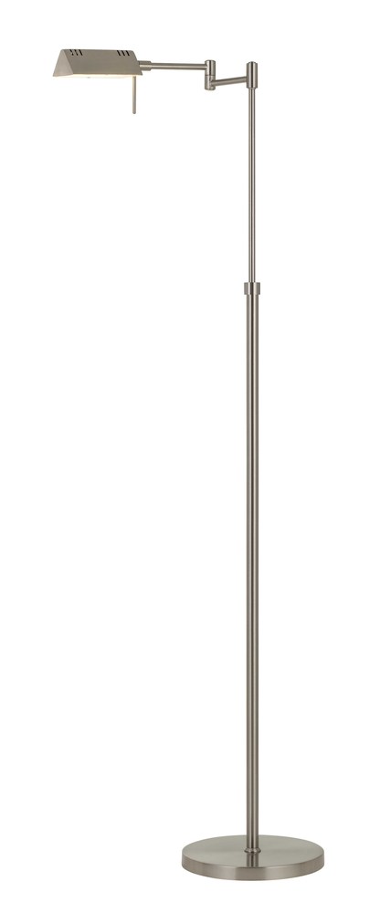 58.5&#34; Height Metal Floor Lamp in Brushed Steel Finish