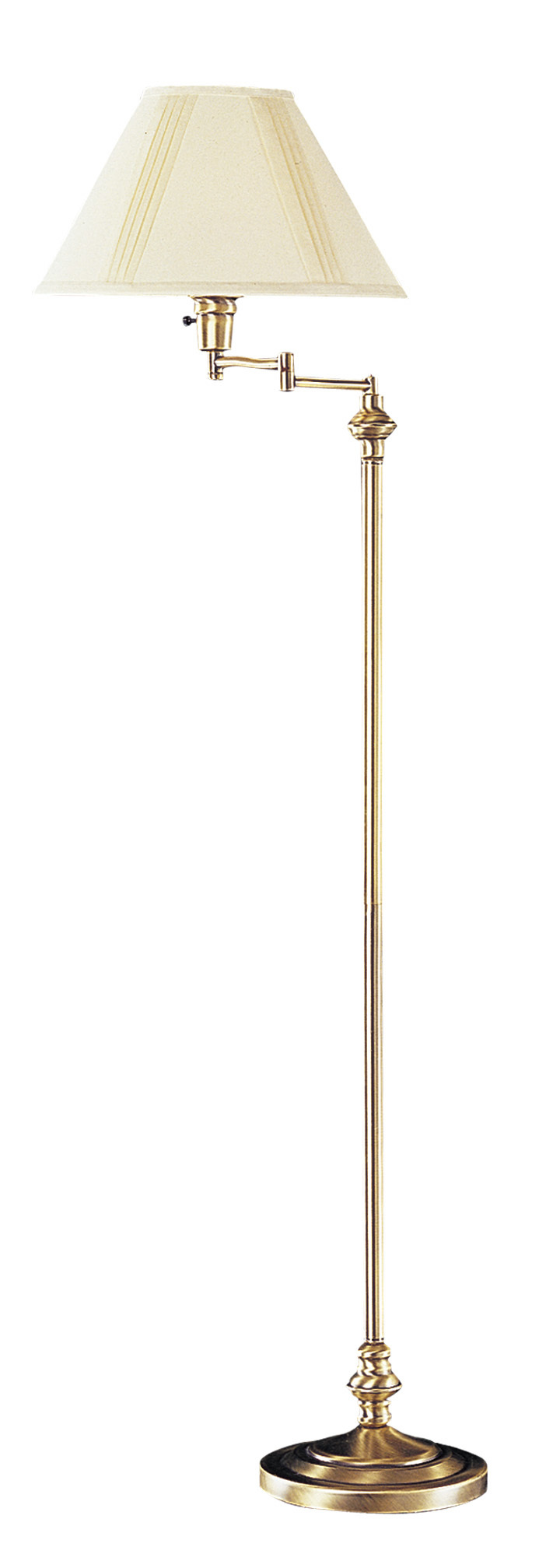 59&#34; Height Metal Floor Lamp in Antique Brass