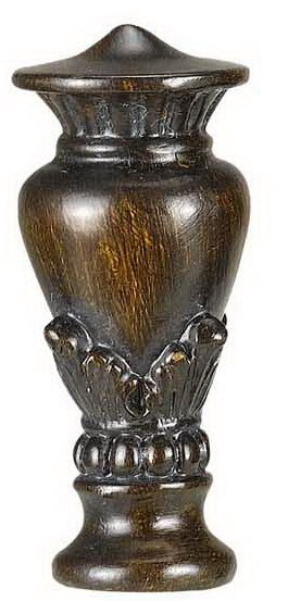 2.2&#34; Height Resin Finial in Medium Wood