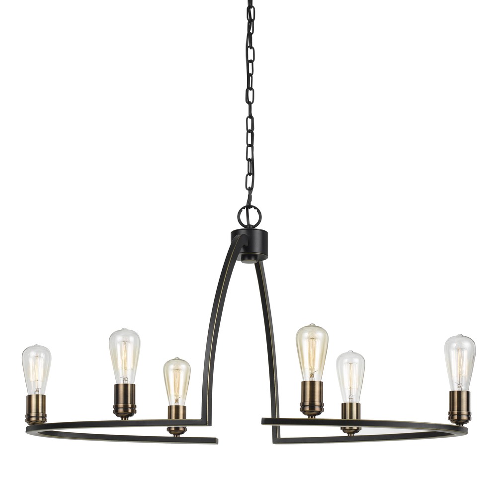 19.5&#34; Height Metal Chandelier in Dark Bronze Finish