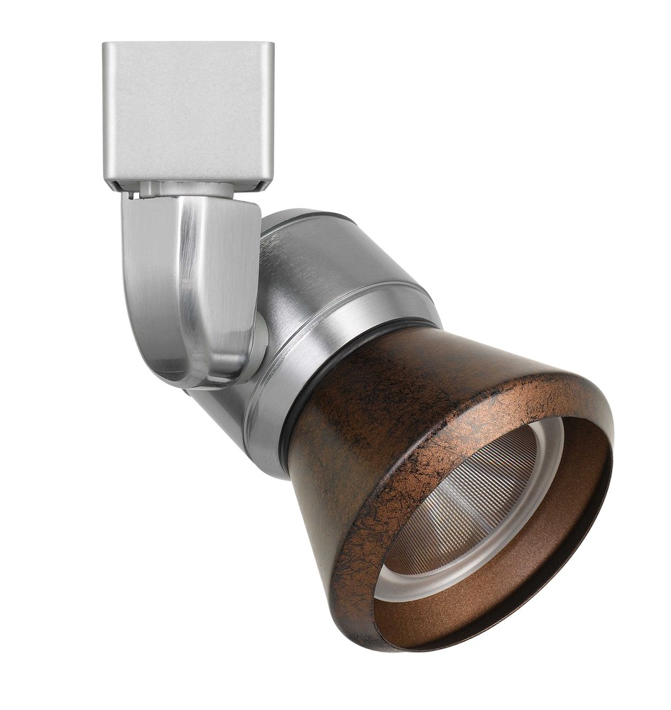 6.25&#34; Height Metal Track Head in Brushed Steel Finish