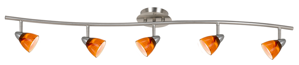 7.25-19.25&#34; Inch Adjustable Metal Serpentine Five Light Ceiling Fixture