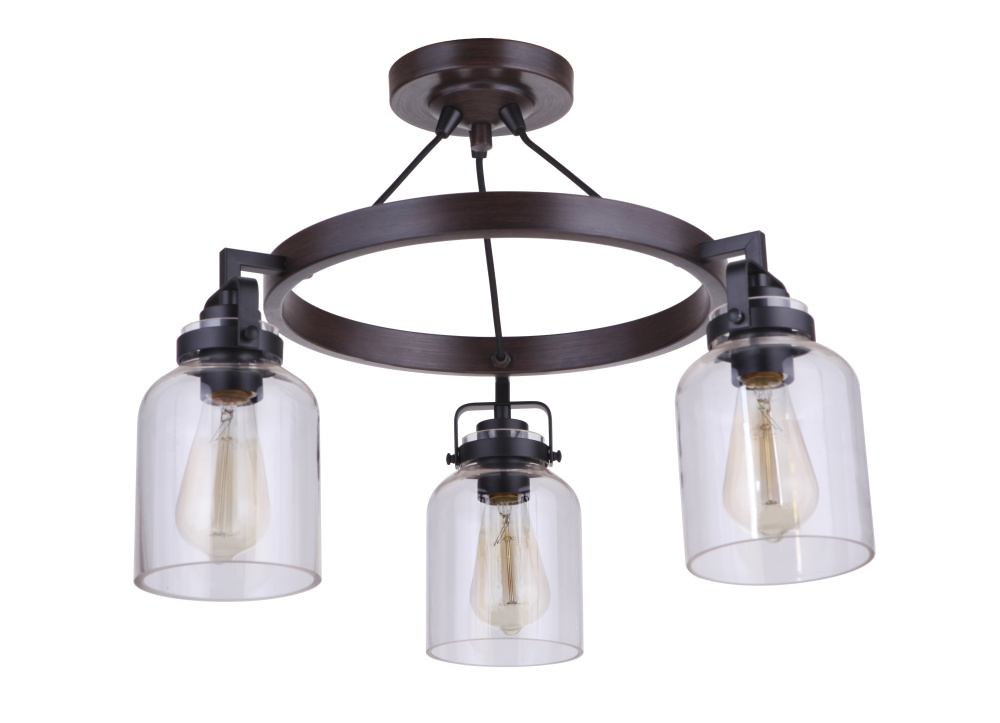 3 Light Convertible Semiflush