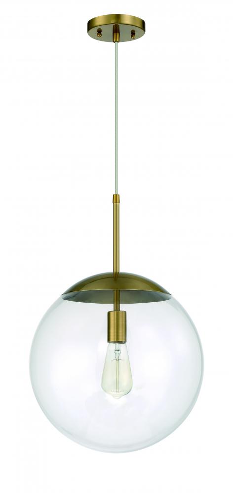 1 Light Large Pendant with Clear Glass