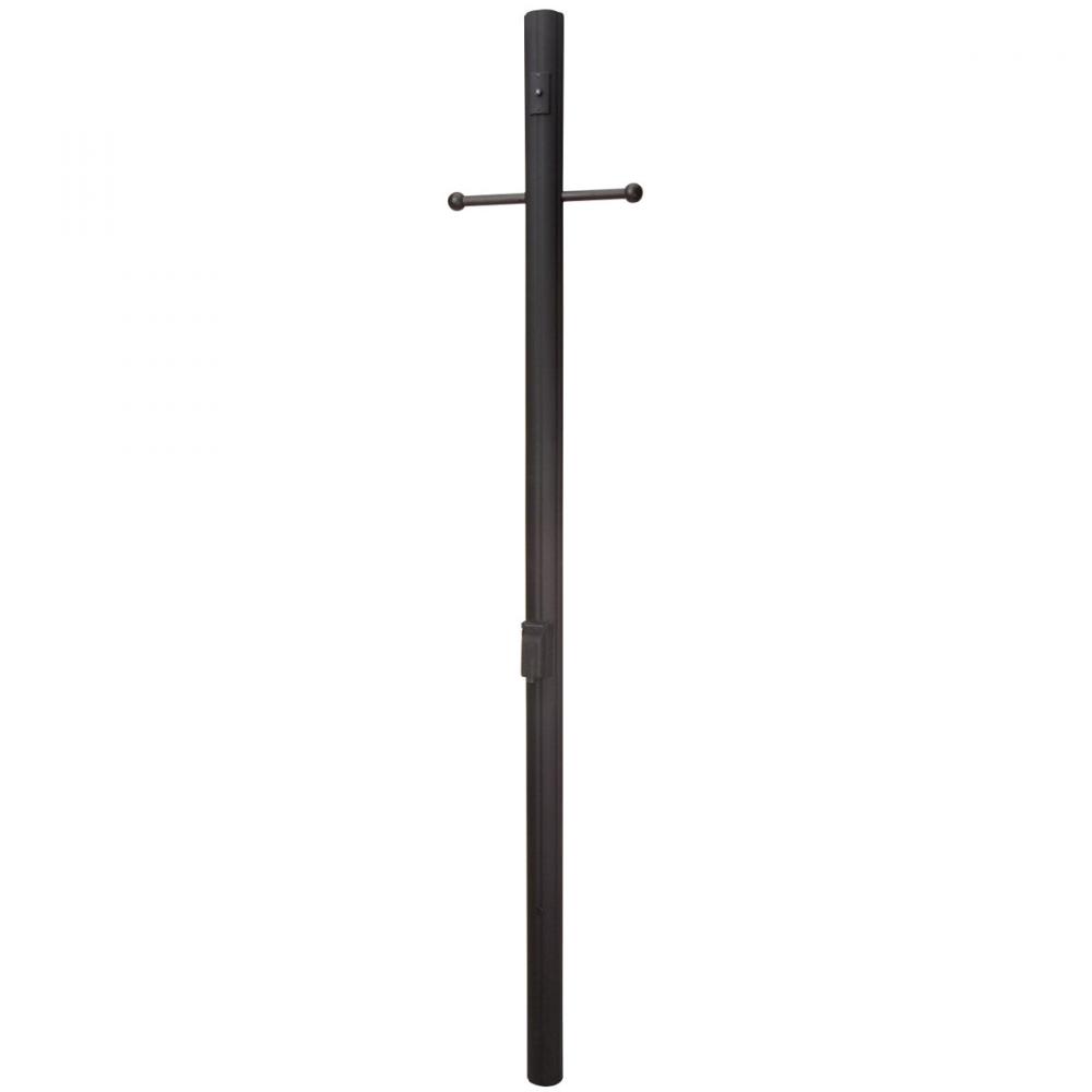 84&#34; Fluted Direct Burial Post w/ Photocell & Convenience Outlet in Textured Black