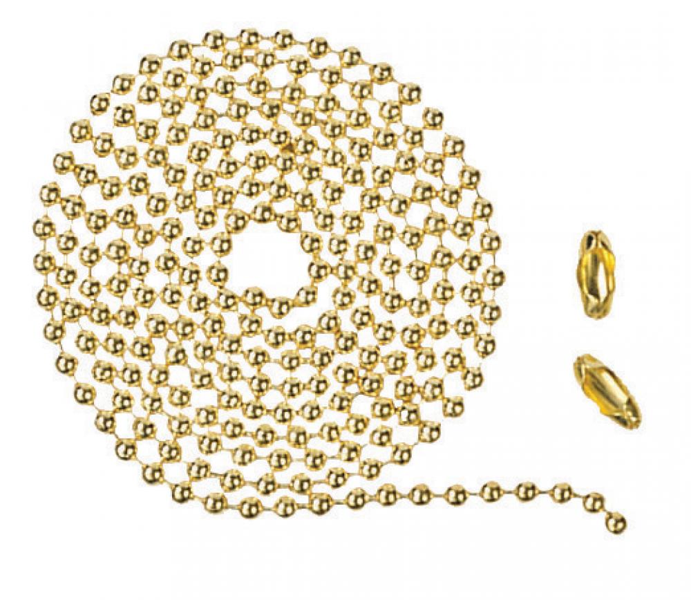 36&#34; Beaded Chain and 2 connectors in Burnished Brass