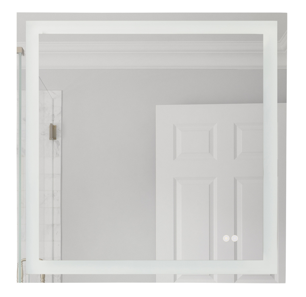 30&#34; x 30&#34; x 1.9&#34; Square LED Mirror, defogger & dimmer, 3000K/4000K/5000K