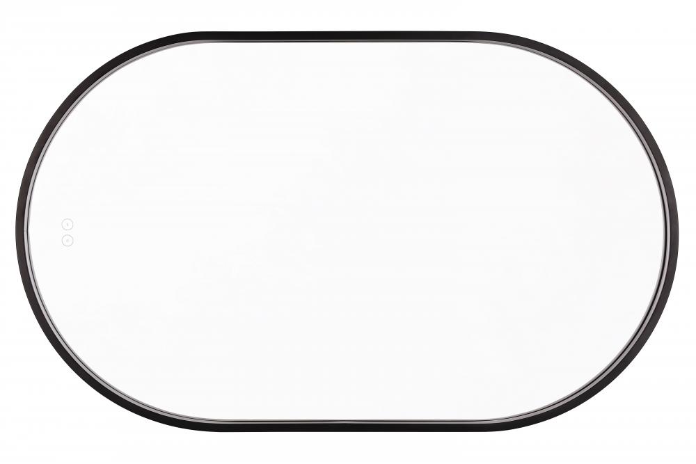 Rachel 24&#34;x 40&#34; Framed Oval LED Mirror in Flat Black