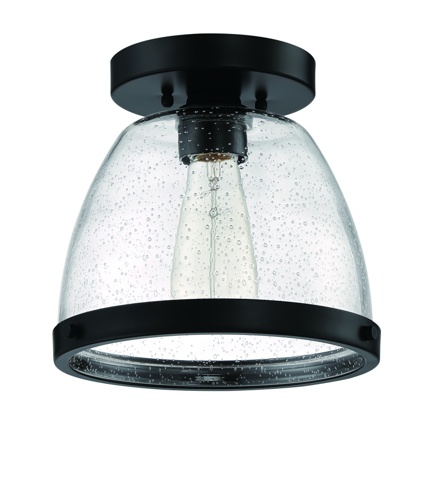 Lodie 1 Light 9.5&#34; Flushmount in Flat Black