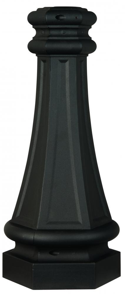 22.5&#34; Fluted Direct Burial Post Wrap in Textured Black