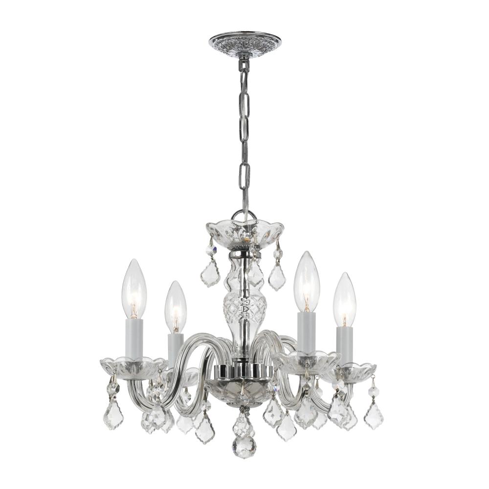 Traditional Crystal 4 Light Spectra Crystal Polished Chrome Mini Chandelier