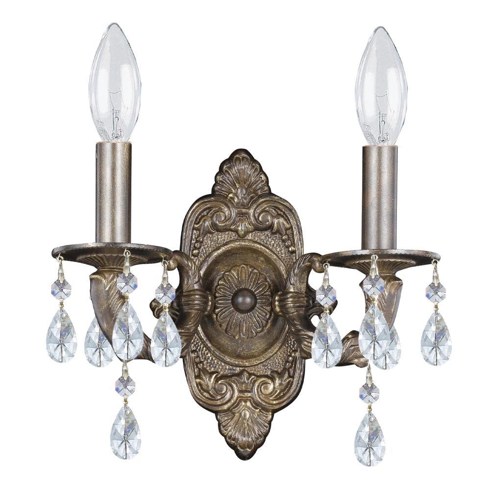 Paris Market 2 Light Swarovski Strass Crystal Venetian Bronze Sconce