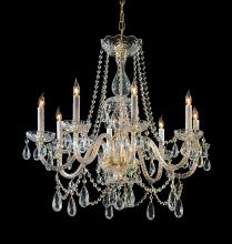 Crystorama 1128-PB-CL-MWP - Traditional Crystal 8 Light Hand Cut Crystal Polished Brass Chandelier