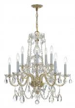Crystorama 1130-PB-CL-MWP - Traditional Crystal 10 Light Hand Cut Crystal Polished Brass Chandelier