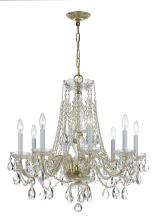 Crystorama 1138-PB-CL-MWP - Traditional Crystal 8 Light Hand Cut Crystal Polished Brass Chandelier