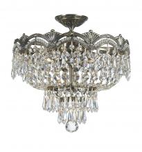 Crystorama 1483-HB-CL-I - Majestic 3 Light Clear Italian Crystal Historic Brass Ceiling Mount