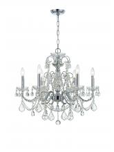 Crystorama 3226-CH-CL-MWP - Imperial 6 Light Hand Cut Crystal Polished Chrome Chandelier