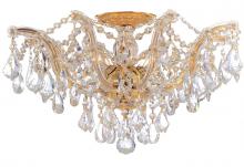 Crystorama 4437-GD-CL-MWP - Maria Theresa 5 Light Hand Cut Crystal Gold Ceiling Mount