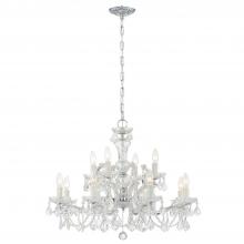 Crystorama 4479-CH-CL-I - Maria Theresa 12 Light Clear Italian Crystal Polished Chrome Chandelier