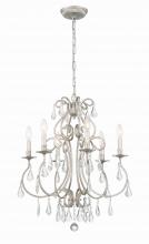 Crystorama 5016-OS-CL-MWP - Ashton 6 Light Hand Cut Crystal Olde Silver Chandelier