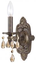 Crystorama 5021-VB-GT-MWP - Paris Market 1 Light Golden Teak Crystal Venetian Bronze Wall Mount
