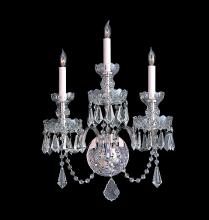 Crystorama 5023-CH-CL-MWP - Traditional Crystal 3 Light Hand Cut Crystal Polished Chrome Wall Mount