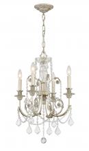 Crystorama 5114-OS-CL-MWP - Regis 4 Light Hand Cut Crystal Olde Silver Mini Chandelier
