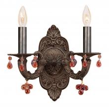 Crystorama 5200-VB-AMBER - Paris Market 2 Light Amber Crystal Venetian Bronze Sconce