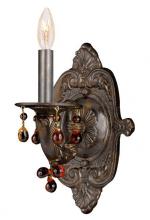 Crystorama 5201-VB-AMBER - Paris Market 1 Light Amber Crystal Venetian Bronze Wall Mount