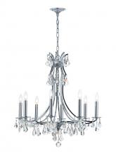 Crystorama 5938-CH-CL-MWP - Cedar 8 Light Polished Chrome Chandelier