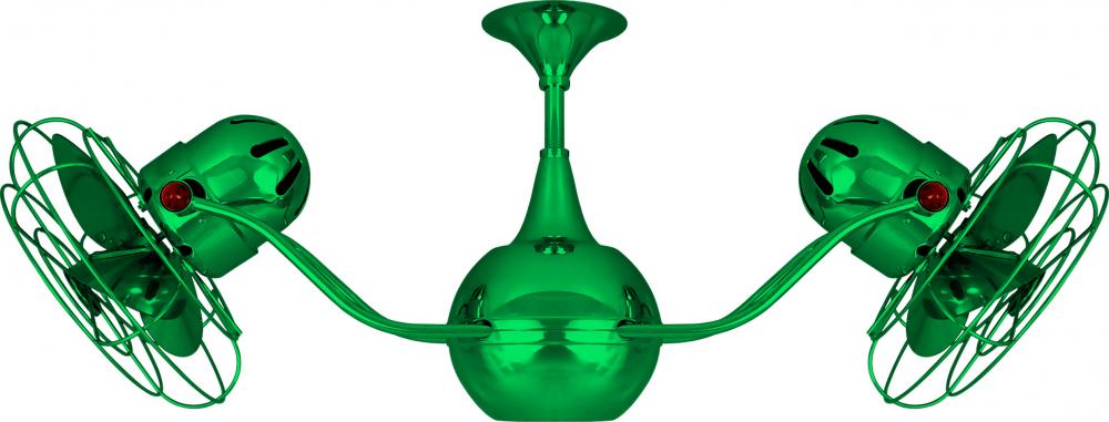 Vent-Bettina 360° dual headed rotational ceiling fan in Esmeralda (Green) finish with metal blade