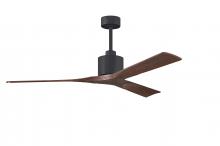 Matthews Fan Company NK-BK-WA-60 - Nan 6-speed ceiling fan in Matte Black finish with 60” solid walnut tone wood blades