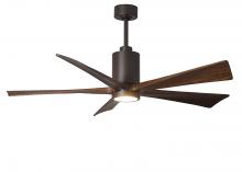 Matthews Fan Company PA3-TB-WA-60 - Patricia-3 three-blade ceiling fan in Textured Bronze finish with 60” solid walnut tone blades a