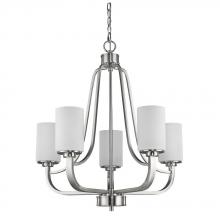 Acclaim Lighting IN11240SN - Addison 5-Light Satin Nickel Chandelier With Etched Glass Shades