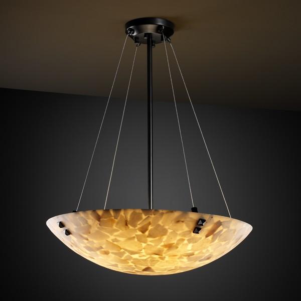 18&#34; Pendant Bowl w/ Pair Square Finials
