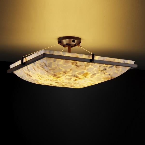 18&#34; Square LED Semi-Flush Bowl w/ Ring