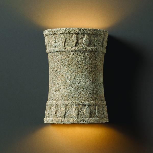 Hourglass Cylinder Sconce w/ Flame Design - Open Top & Bottom - LED