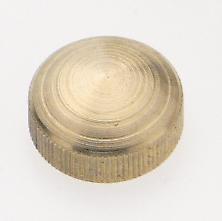 Brass Lock-Up Cap; 1/8 IP; 9/16&#34; Diameter; 1/4&#34; Height; Burnished And Lacquered