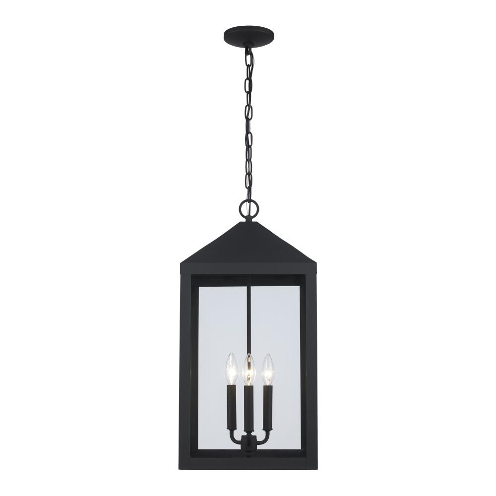 3LT HANGER-12&#34; CLEAR GLASS-BK