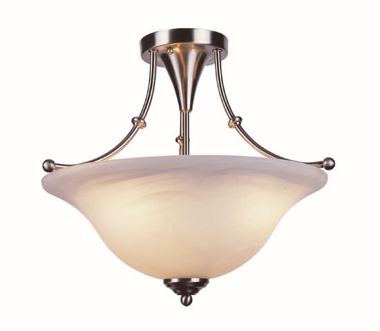 3LT SEMI-FLUSH-MRBZLD GLASS