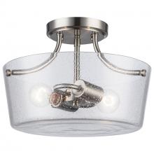 Trans Globe 80527-2 BN - 2LT SEMIFLUSH-SQR BOWL-BN-SEED