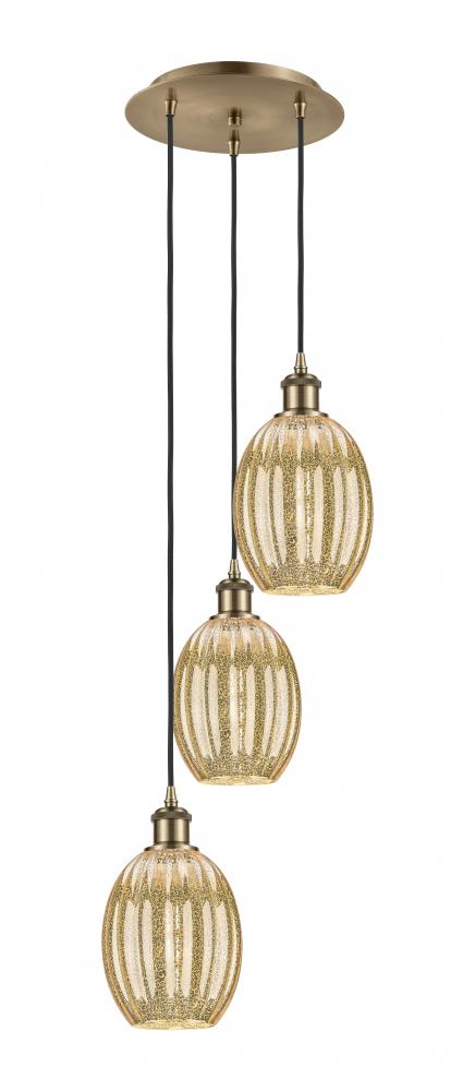 Preston Bulb - 3 Light - 13 inch - Antique Brass - Cord Hung - Multi Pendant