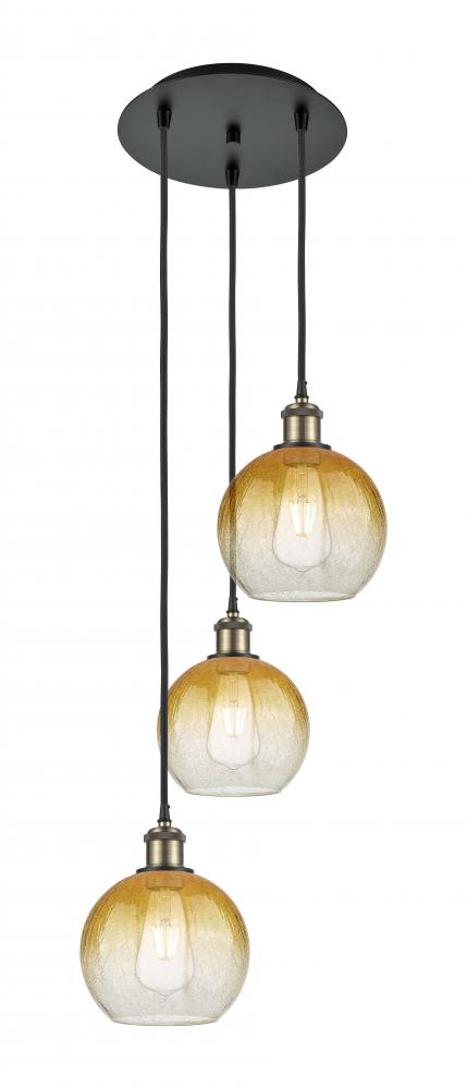 Brookhaven Globe - 3 Light - 14 inch - Black Antique Brass - Cord Hung - Multi Pendant
